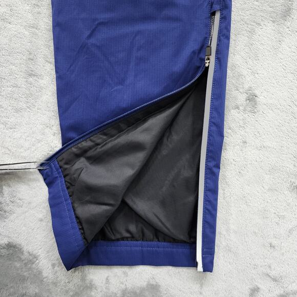 Nike Pants Womens XS Blue Yellow Pull On Drawstring Zip Hem Nylon Running Gym - Picture 4 of 14